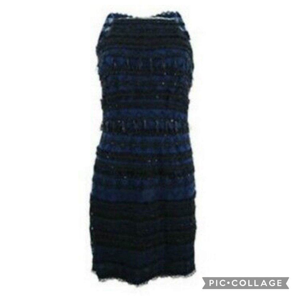 Aidan Mattox geometric beaded sleeveless cocktail dress - Picture 3 of 7